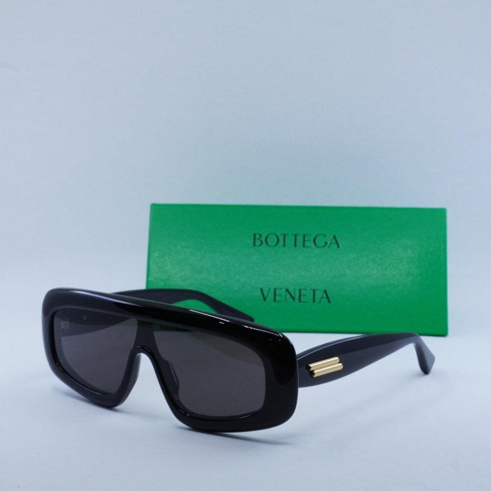 Bottega Veneta BV1281S 001 Shield Sunglasses - Black\Grey